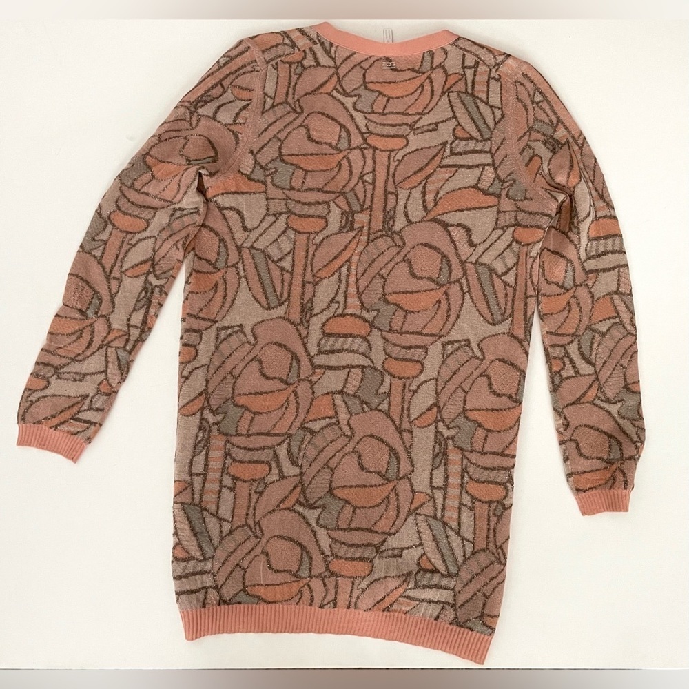 Escada Fantasy Printed floral mosaic stained glass metallic knit cardigan S - Picture 11 of 15